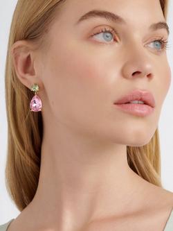 Ted Baker Teaire Crystal Teardrop Earrings - view 2, Gold/Pink