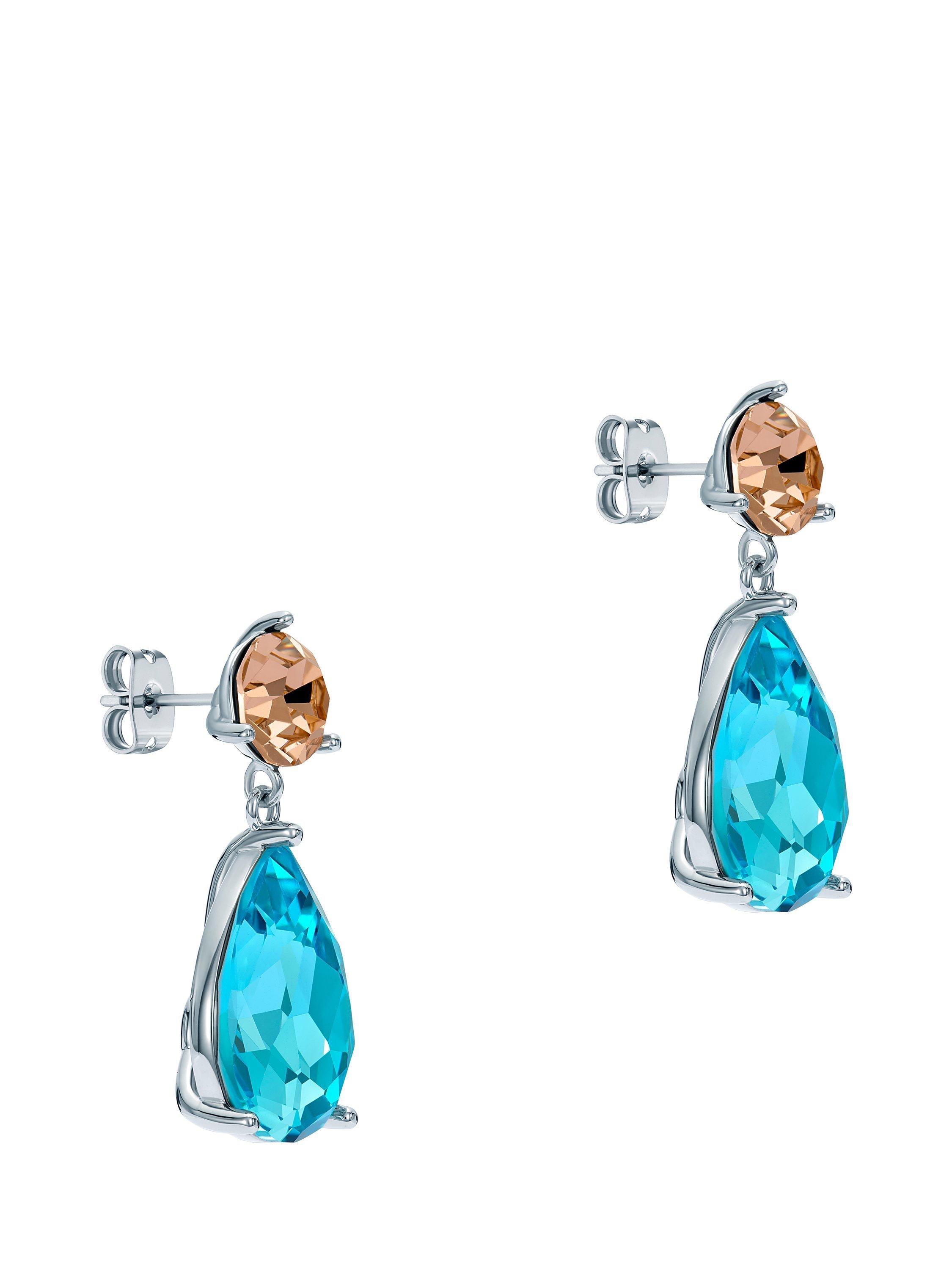 Product image 1 of 6, which shows Ted Baker Teaire Crystal Teardrop Earrings, Silver/Blue