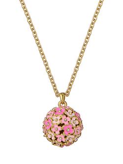 Ted Baker Bonbon Bouquet Ball Pendant Necklace, Pink/Gold, Gold Tone