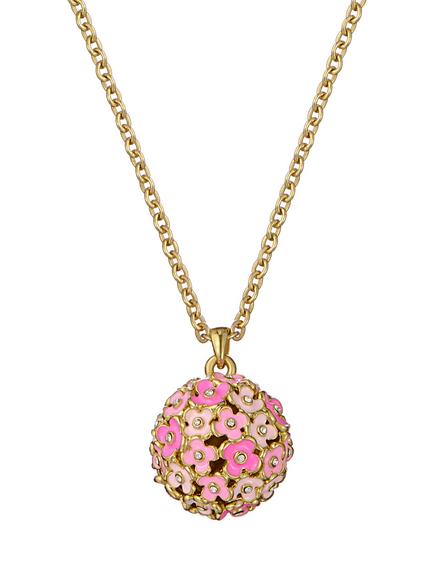 Ted Baker Bonbon Bouquet Ball Pendant Necklace, Pink/Gold, Gold Tone