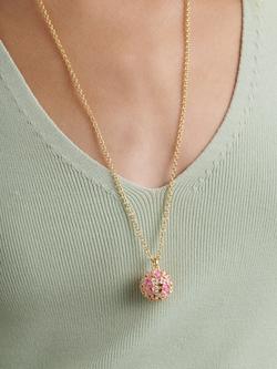 Ted Baker Bonbon Bouquet Ball Pendant Necklace, Pink/Gold - view 2, Gold Tone