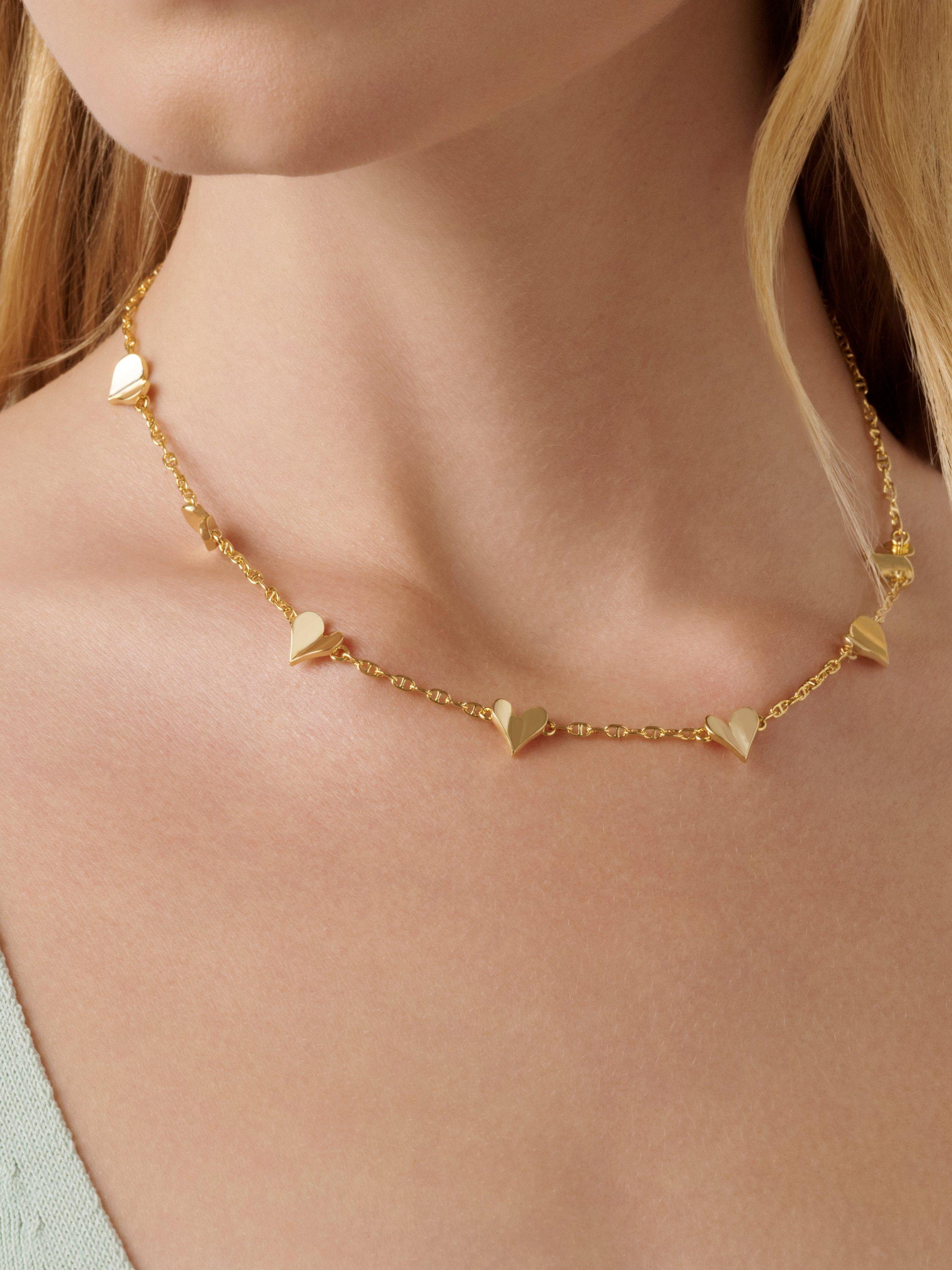 Product image 3 of 6, which shows Ted Baker Helena Flutter Heart Necklace, Gold