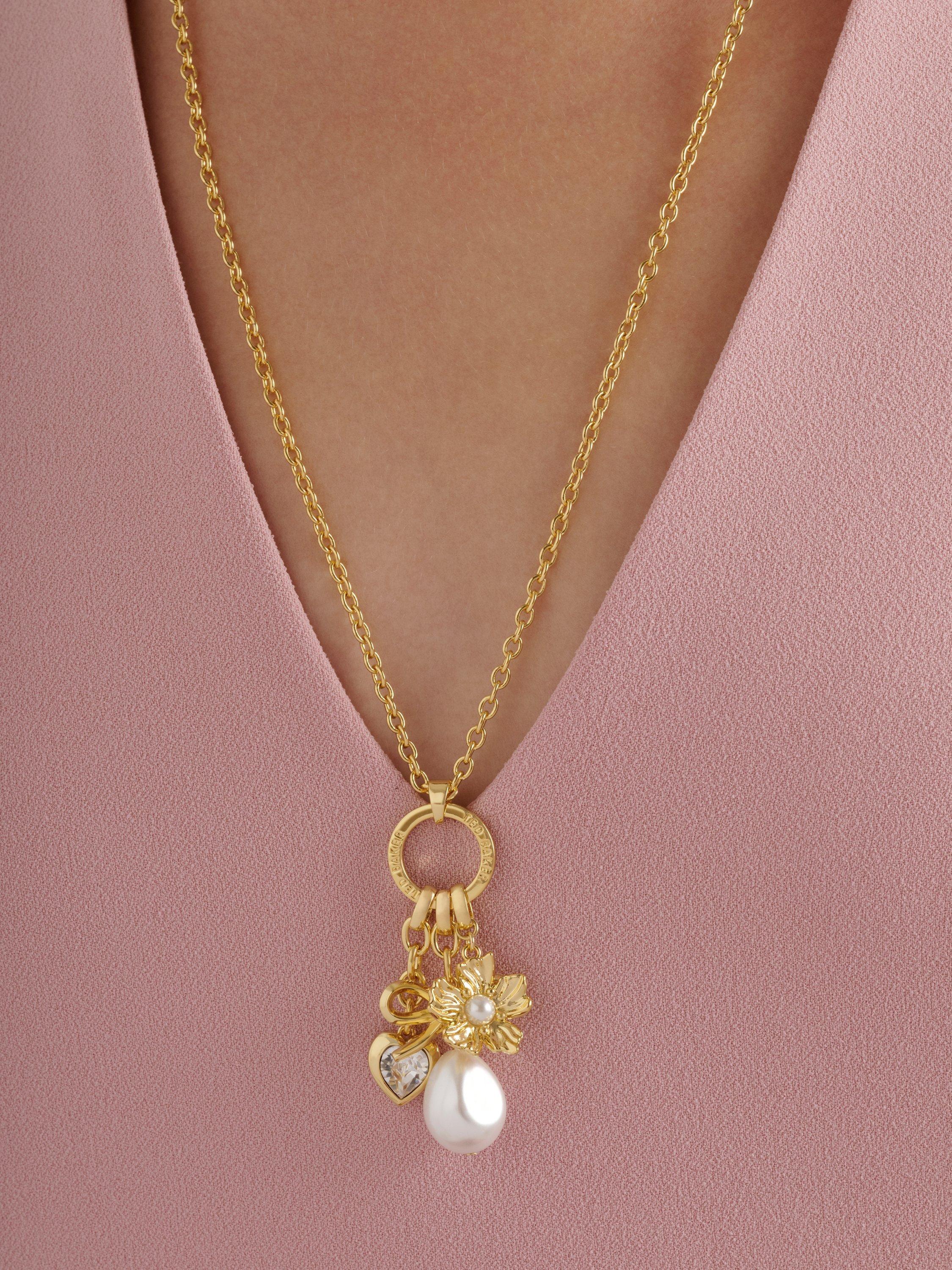 Product image 2 of 6, which shows Ted Baker Isadora Icon Charm Multi Pendant Necklace, Gold