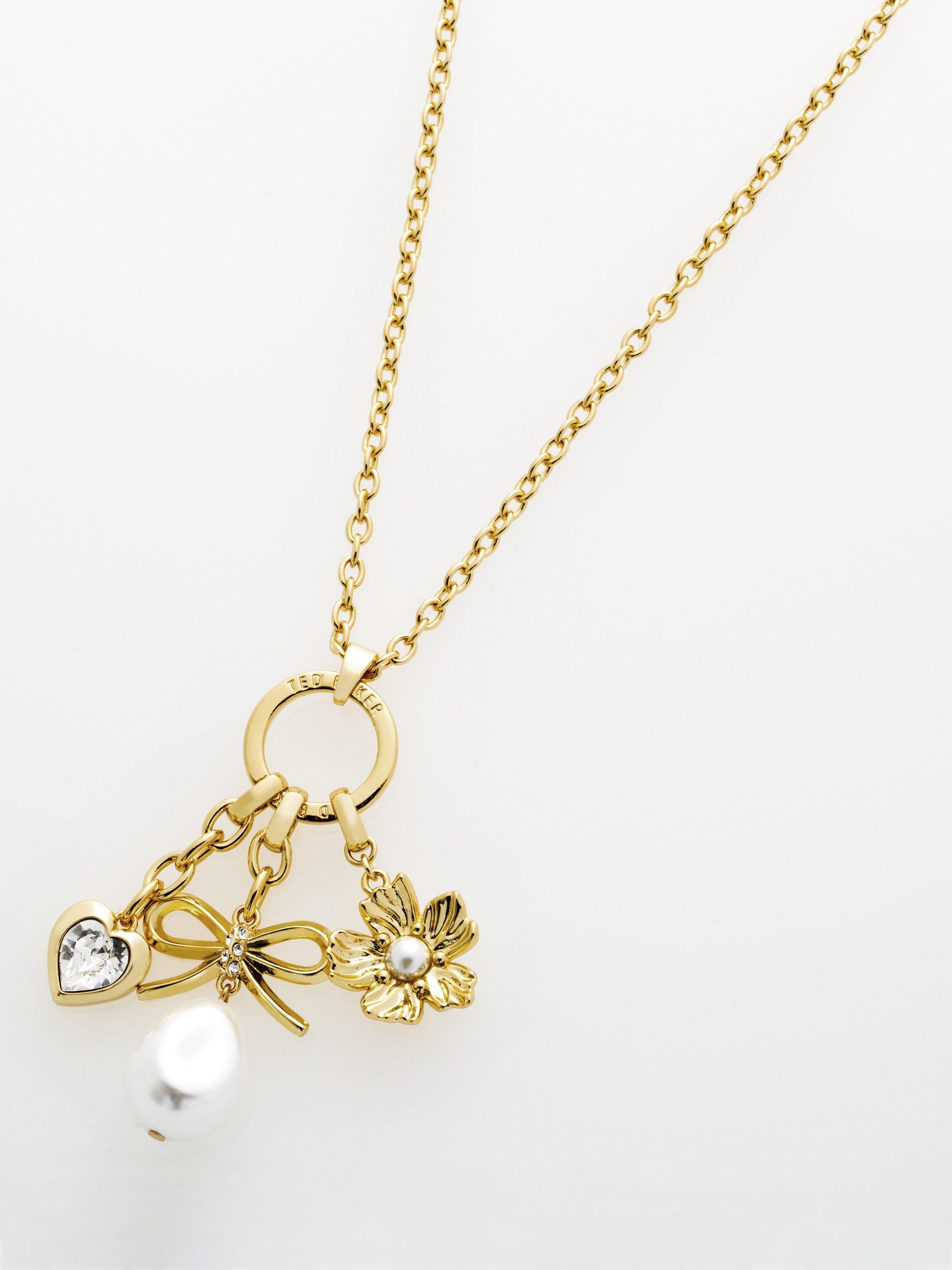 Product image 5 of 6, which shows Ted Baker Isadora Icon Charm Multi Pendant Necklace, Gold