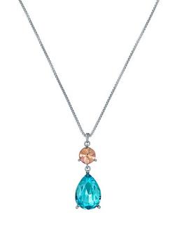 Ted Baker Tearsa Crystal Teardrop Pendant Necklace, Silver/Blue