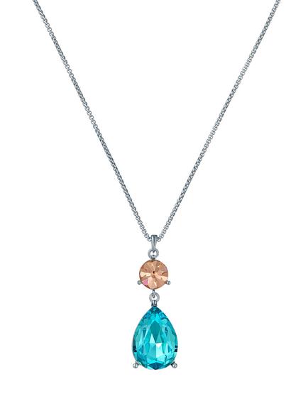 Ted Baker Tearsa Crystal Teardrop Pendant Necklace, Silver/Blue
