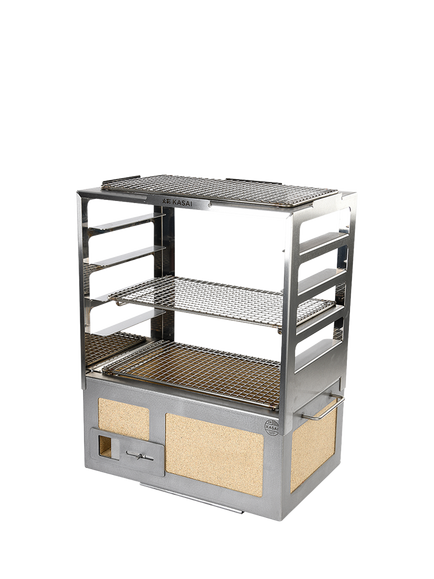 Kasai Little Konro Grill Charcoal BBQ & Robata Rack Edition, Silver