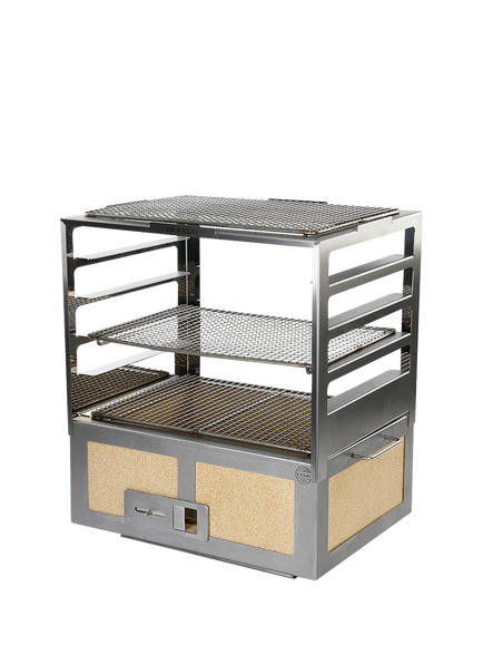 Kasai Medium Wide Konro Grill Charcoal BBQ & Robata Rack Edition, Silver