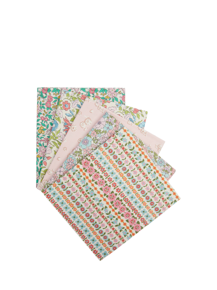 Liberty Fabrics Everlasting Collection Fat Quarter Quilting Fabric, Pack of 5, Soho Stripe, Pink