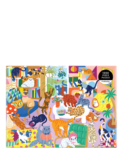Galison Cosy Cat Club Jigsaw Puzzle, 1000 Pieces, Multi