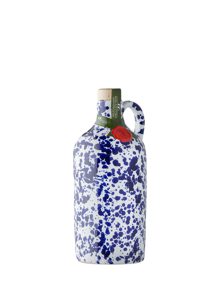 Extra Virgin Olive Oil Dark Blue Splatter Ceramic Jug, 500ml, Multi