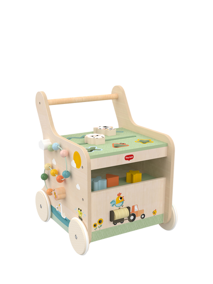 Tiny Farm Farmers Funday Push & Play Wooden Walker, Multi