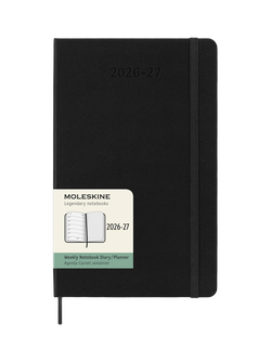 Moleskine Weekly 18 Month 2026-2027 Diary, Black, Black