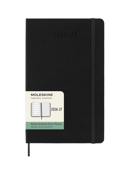 Moleskine Weekly 18 Month 2026-2027 Diary, Black, Black