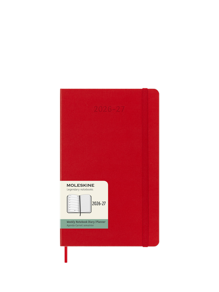 Moleskine Weekly 18 Month 2026-2027 Diary, Red Scarlet, Red Scarlet