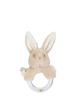 Little Dutch Newborn Naturals Bunny Ring Rattle, Multi