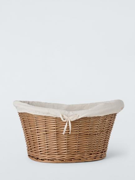 John Lewis Wicker Oval Laundry Basket, Brown, Brown