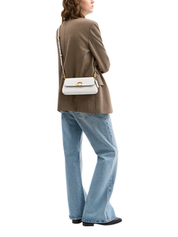 Coach Jet Leather Shoulder Bag - view 2, B4/Chalk