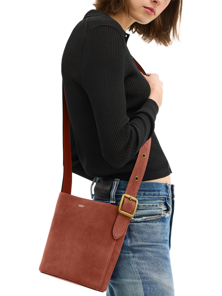 Coach Bleecker Suede Bucket Bag - view 2, Clay