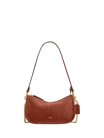 Coach Waverly Suede and Leather Crossbody/Shoulder Bag, Clay
