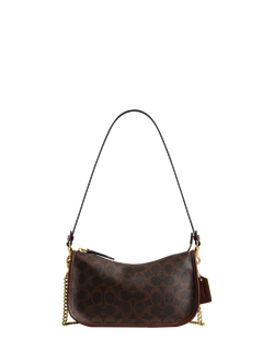 Waverly Canvas and Leather Signature Shoulder Bag, Maple, B4/Maple Maple