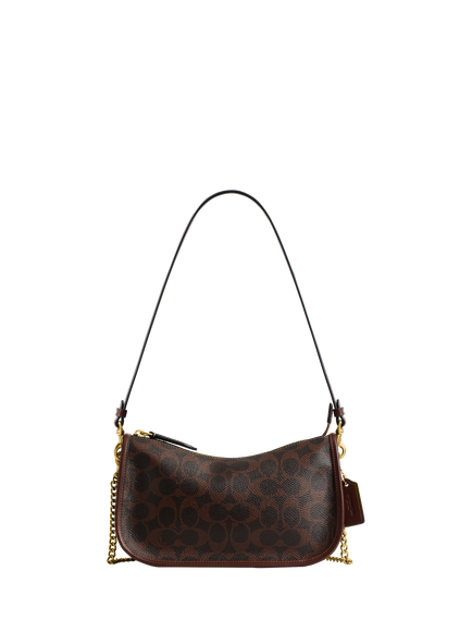 Waverly Canvas and Leather Signature Shoulder Bag, Maple, B4/Maple Maple