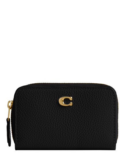 Coach Small Zip Around Card Holder, Black, B4/Black