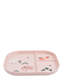 Done By Deer Tiny Farm Foodie Compartment Plate, Powder - view 2, Powder