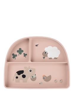 Done By Deer Tiny Farm Stick & Stay Plate, Powder, Powder