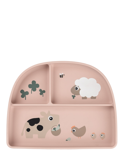 Done By Deer Tiny Farm Stick & Stay Plate, Powder, Powder