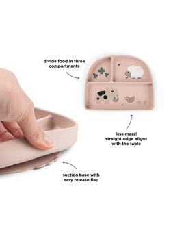 Done By Deer Tiny Farm Stick & Stay Plate, Powder - view 2, Powder