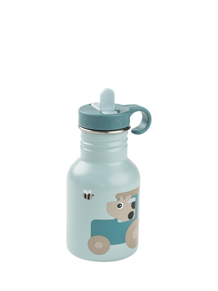 Done by Deer Tiny Farm Metal Drinking Bottle, 350ml, Blue