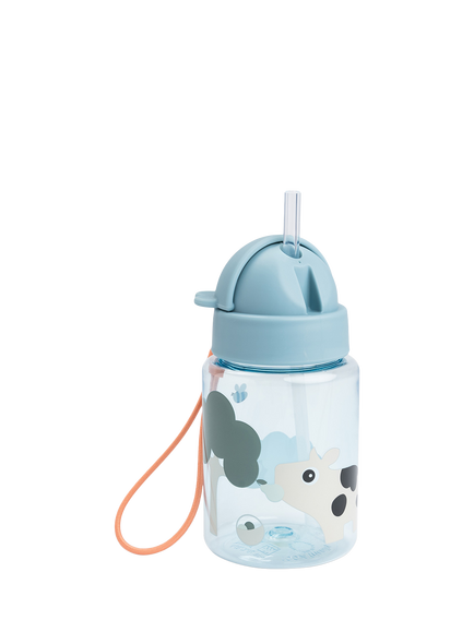 Done by Deer Tiny Farm Straw Bottle, 280ml - view 2, Blue