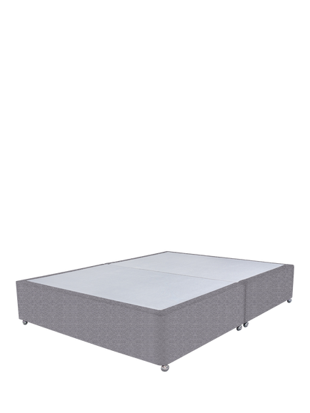 John Lewis Non-Sprung Upholstered Divan Base, Double, Brushedweave Pewter