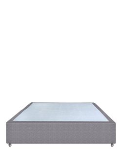 John Lewis Non-Sprung Upholstered Divan Base, Double - view 2, Brushedweave Pewter