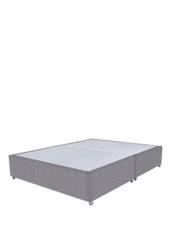 John Lewis Non-Sprung Upholstered Divan Base, King Size, Brushedweave Pewter