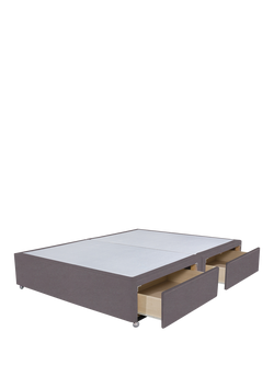 John Lewis Non-Sprung Upholstered 4 Drawer Divan Base, King Size - view 2, Velveteen Taupe