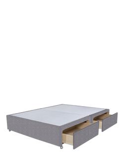 John Lewis Non-Sprung Upholstered 4 Drawer Divan Base, King Size - view 2, Brushedweave Pewter