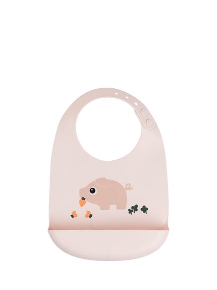 Done By Deer Pigee Silicone Bib, Powder, Powder
