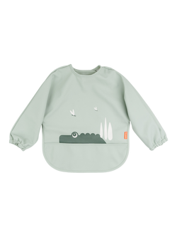Done By Deer Sleeved Pocket Bib, Croco, Croco