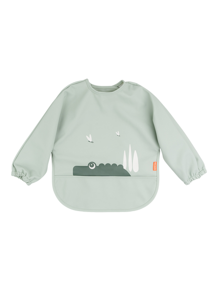 Done By Deer Sleeved Pocket Bib, Croco, Croco