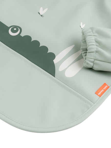 Done By Deer Sleeved Pocket Bib, Croco - view 2, Croco