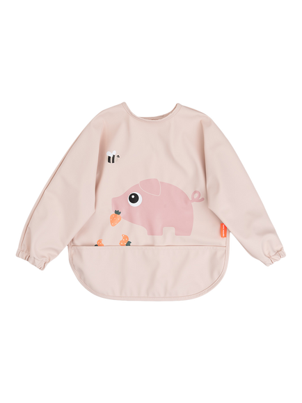 Done By Deer Sleeved Pocket Bib, Pigee, Pigee