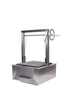 Bertha Asado Small Stainless Steel Charcoal Grill BBQ, Silver