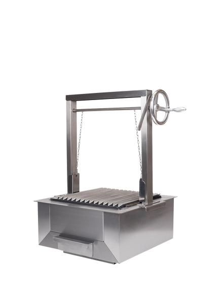 Bertha Asado Small Stainless Steel Charcoal Grill BBQ, Silver
