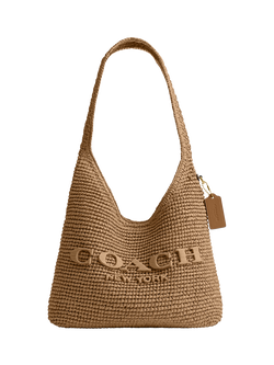 Coach Brooklyn 28 Straw Hobo Bag, Natural