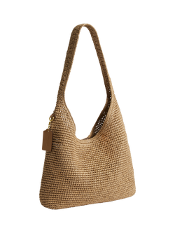 Coach Brooklyn 28 Straw Hobo Bag - view 2, Natural