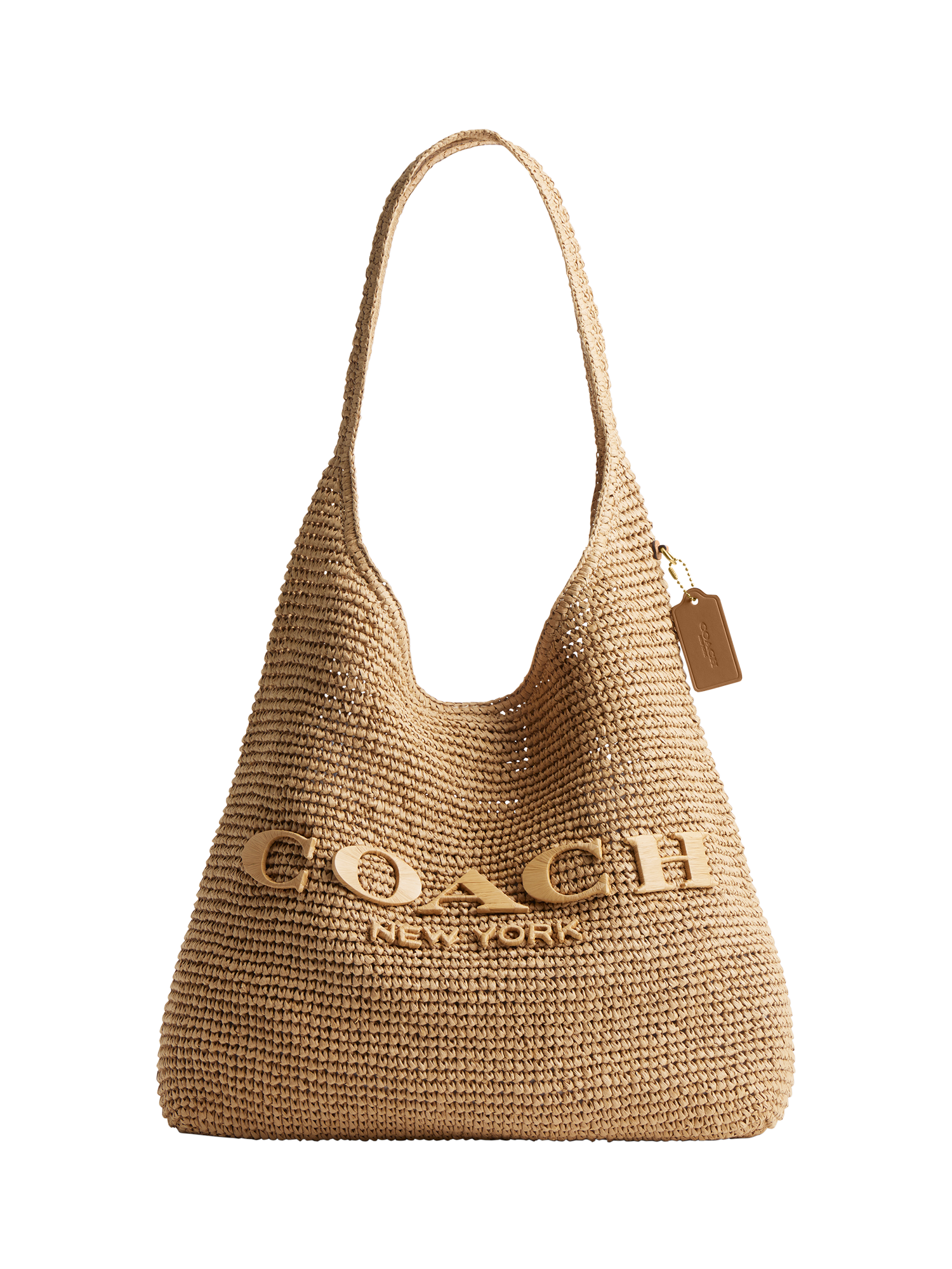 Coach Brooklyn 39 Straw Hobo Bag, Natural