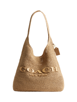 Coach Brooklyn 39 Straw Hobo Bag, Natural, B4/Natural