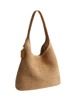 Coach Brooklyn 39 Straw Hobo Bag, Natural - view 2, B4/Natural